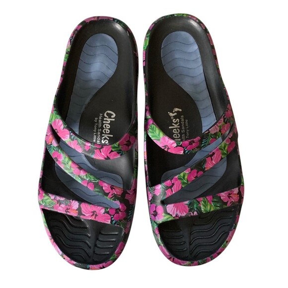 Tony Little CHEEKS Pink & Green Floral Health Comfort Slide- Size 11B - READ - Picture 2 of 9